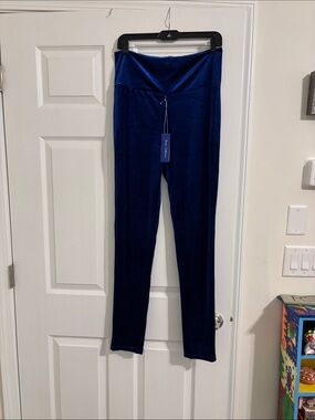 Royal Blue Velvet Leggings